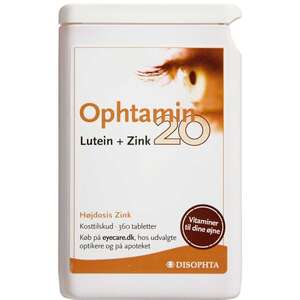 Ophtamin 20 Lutein + Zink Tabletter (360 stk.)