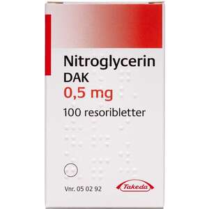 Nitroglycerin "DAK" 0,5 mg 100 stk