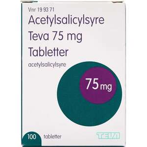 Acetylsalicylsyre "Teva" 75 mg 100 stk