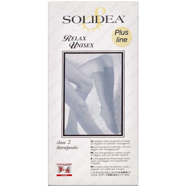 Solidea Relax Unisex Therapeutic Strømpe (L+/sort/lukket)