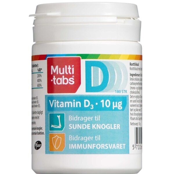 Multi-tabs D3-vitamin tabletter 180 stk (10 mikrog) 