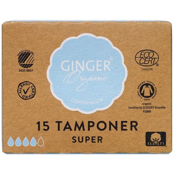 GingerOrganic Tamponer Super (15 stk)