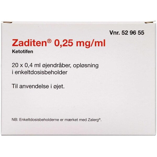 Zaditen (2C4) øjendråber 20*0,4 ml