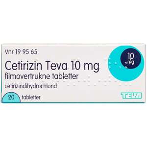 Cetirizin "Teva" 10 mg 20 stk