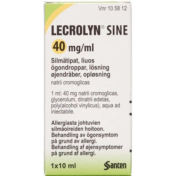 Lecrolyn sine øjendråber 10 ml