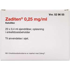 Zaditen (2C4) øjendråber 20*0,4 ml