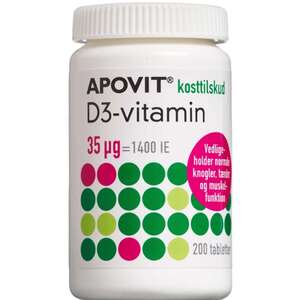 Apovit D3-vitamin tabletter (35 mikg) 200 stk