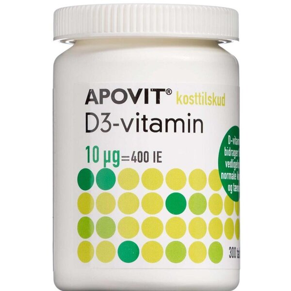 Apovit D3-vitamin tabletter (10 µg) 300 stk