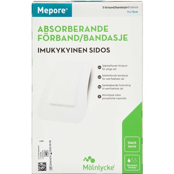 Mepore Forbinding (9 x 15 cm) 5 stk.