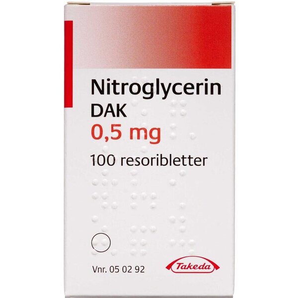 Nitroglycerin "DAK" 0,5 mg 100 stk