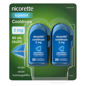 Nicorette Cooldrops 2 mg 4 * 20 stk