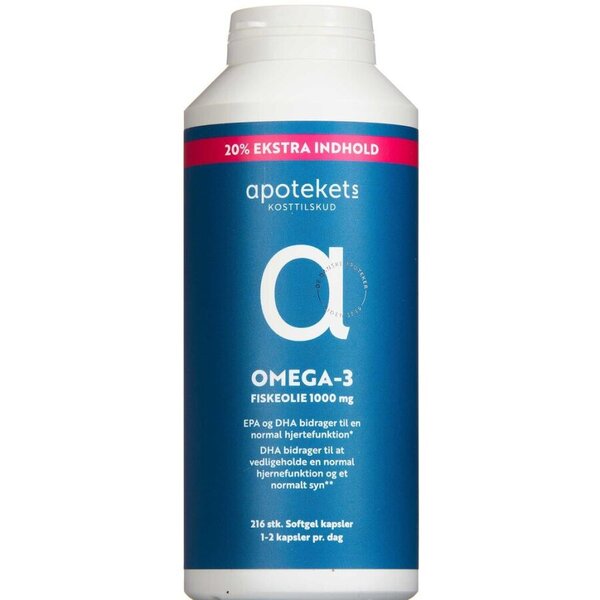 Apotekets Omega-3 Fiskeolie (216 stk.)