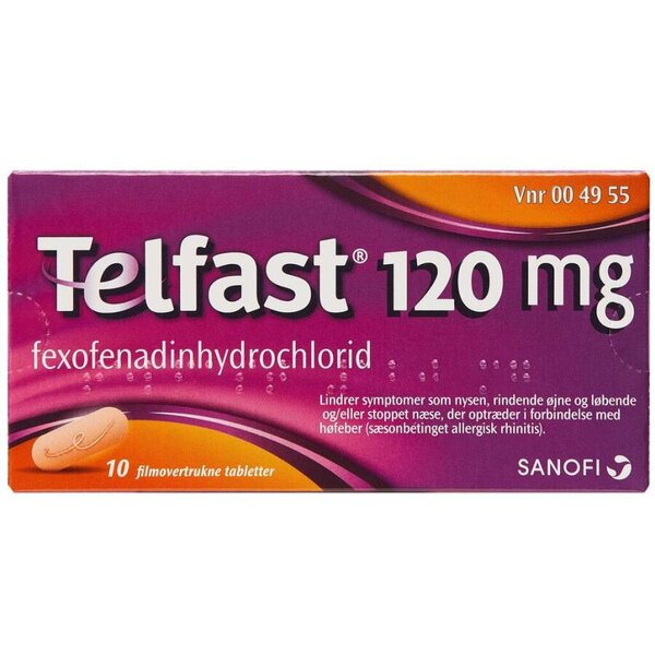 Telfast 120 mg 10 stk