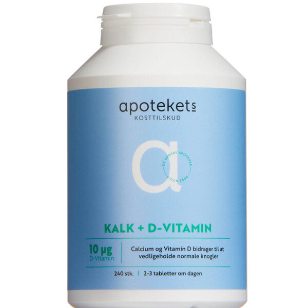 Apotekets Kalk og D-vitamin tabletter (400 mg/ 10 mikrog) 240 stk