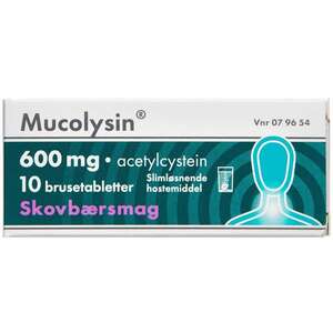 Mucolysin 600 mg Skovbær 10 stk