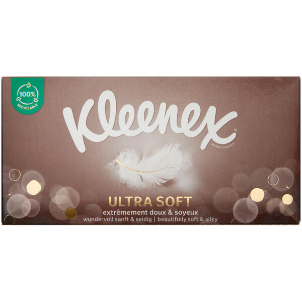 Kleenex UltraSoft Papirservietter (boks - 64 stk.)