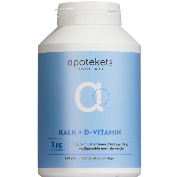 Apotekets Kalk og D-vitamin Tabletter (400 mg/5 µg ) 240 stk