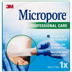 3M Micropore Papirtape (hvid, 5 cm)