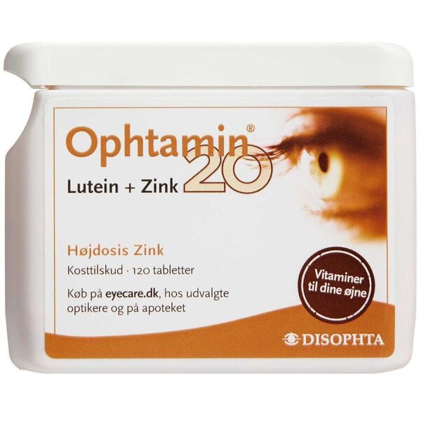 Ophtamin 20 Lutein + Zink Tabletter (120 stk.)