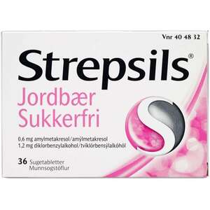 Strepsils jordbær  sukkerfri 36 stk