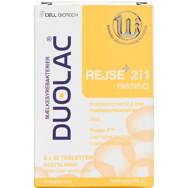 Duolac Rejse+ 2 i 1 med Prolac-T™ (60 stk)