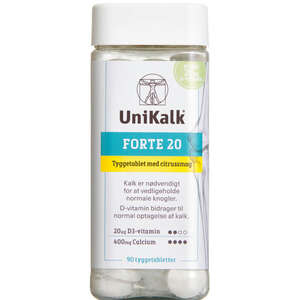 Unikalk Forte 20 tygge 90 stk