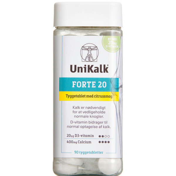 Unikalk Forte 20 tygge 90 stk
