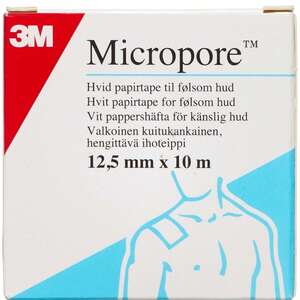 3M Micropore Papirtape (1,25 cm hvid)