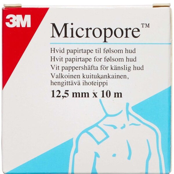 3M Micropore Papirtape (1,25 cm hvid)