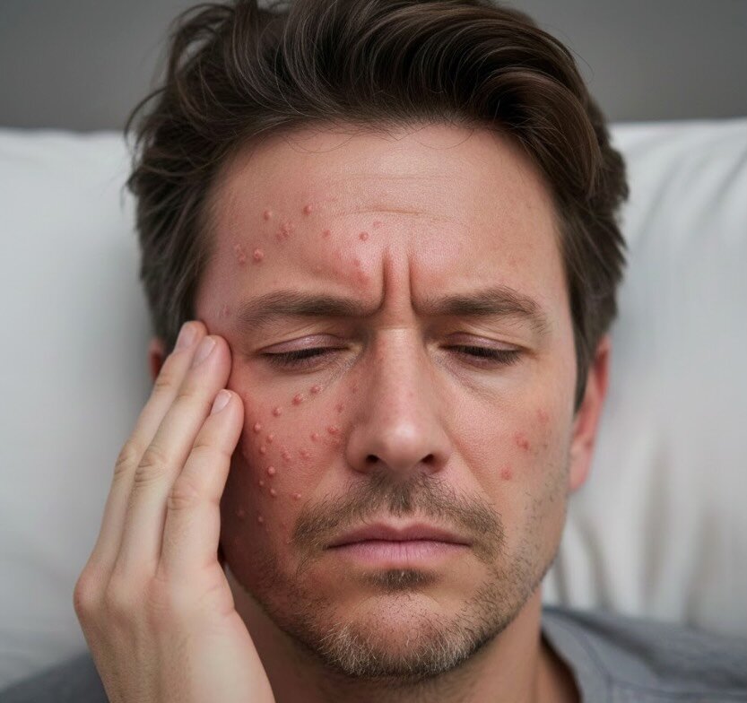 Barn med skoldkopper