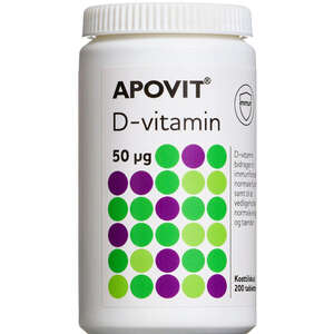 Apovit D3-vitamin tabletter (50 mikg) 200 stk