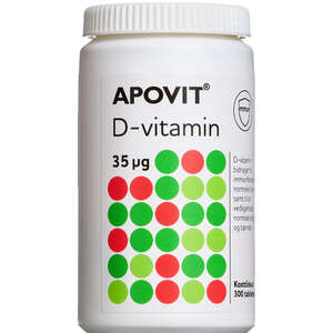 Apovit D3-vitamin tabletter (35 mikg) 300 stk