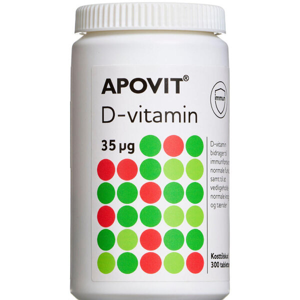 Apovit D3-vitamin tabletter (35 mikg) 300 stk