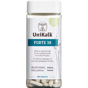 Unikalk 38 µg D-Vitamin (180 stk.)