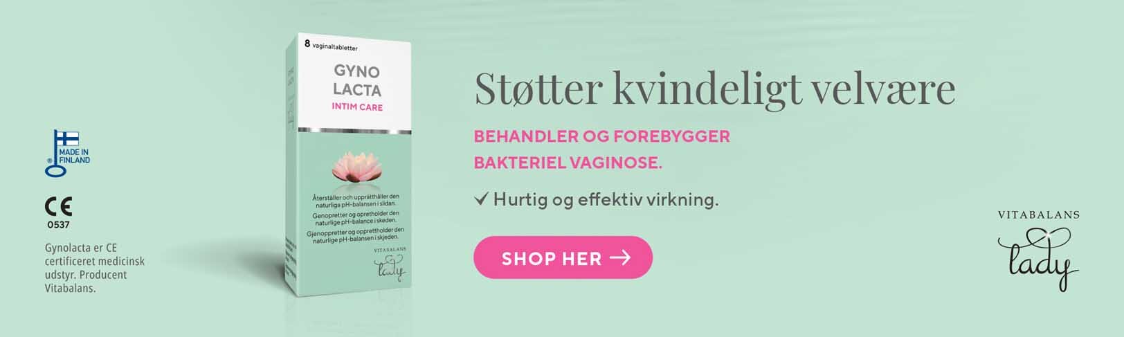 Støtter kvindeligt velvære - Gynolacta