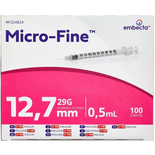 Insulinsprøjte 0,5 ml Steriel